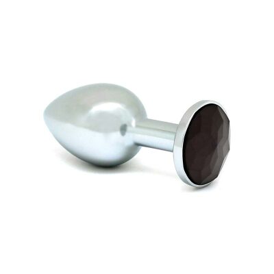 Plug anal en métal avec cristal - Noir