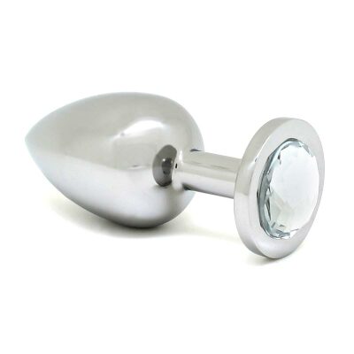 Plug anal en acier avec cristal - Transparent