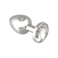Plug anal en acier avec cristal - Transparent
