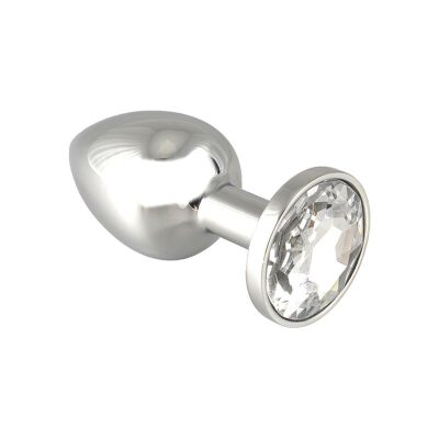 Rimba | Analplug aus aus Edelstahl mit transparentem Kristall | XS