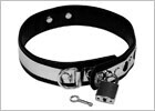 Rimba leather and metal collar with lock