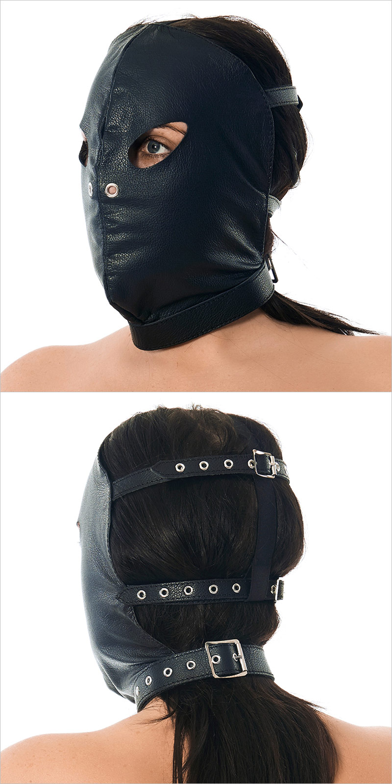 Rimba leather hood - Unisex and adjustable size