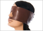 Rimba real leather wide blindfold - Brown