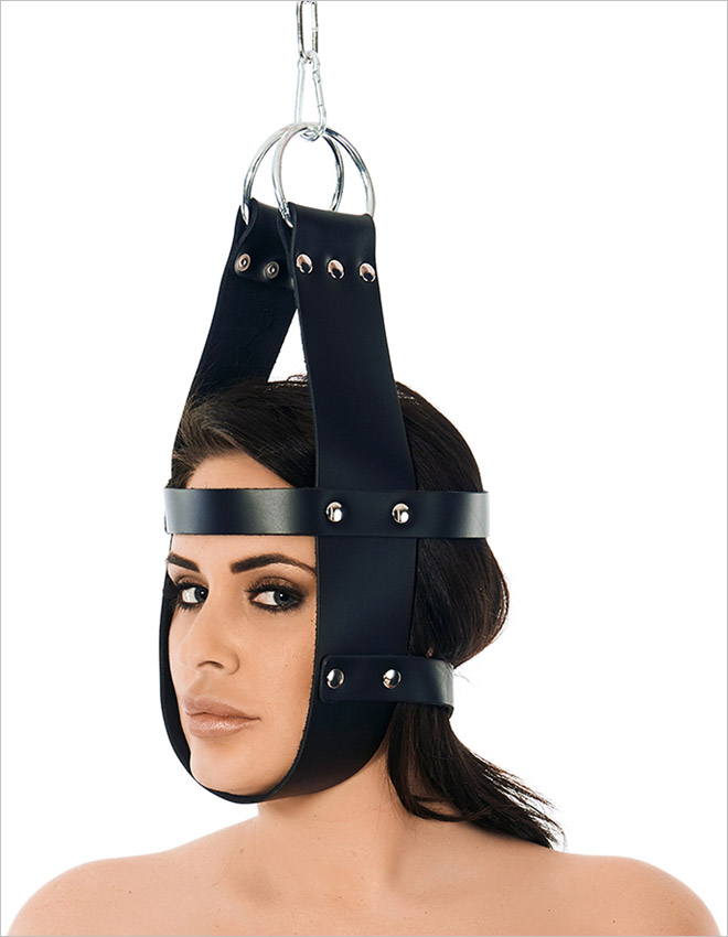 Rimba leather mask with suspension clips