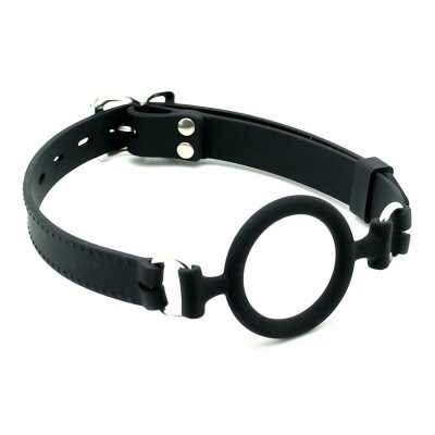 Rimba 9105 | Schwarzer Knebel aus Silikon mit sehr elegantem Mundring