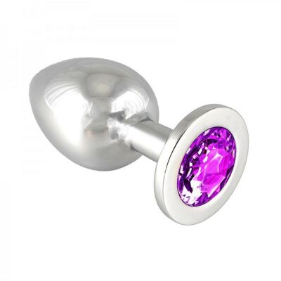 Plug anal en acier avec cristal - Violet