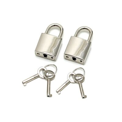 Petit cadenas en acier (2 pièces) | Pour attaches, cage à pénis, …