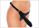 Adjustable silicone thong with realistic dildo