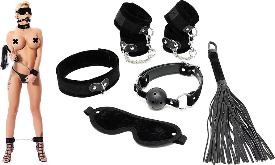 BDSM-Accessoire-Set für Anfänger – Schwarz