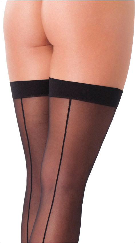 Rimba nylon stockings with seam on the back - Black (S/L)