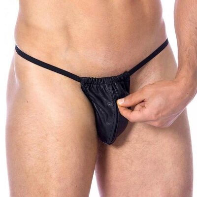 String pour homme Rimba en cuir - Avec ouverture/fermeture zip