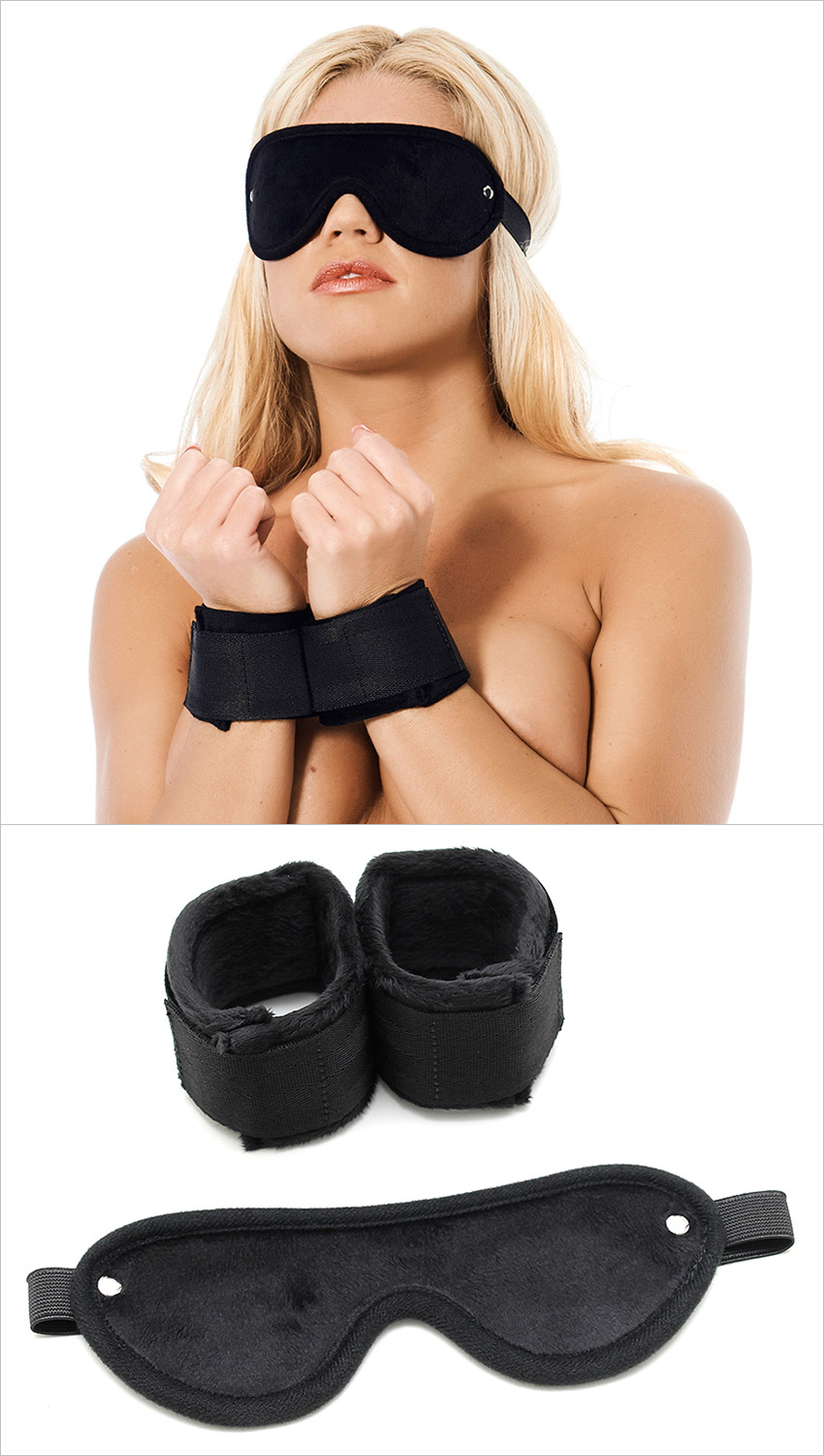 Rimba Soft Bondage set (mask and handcuffs)