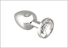Edelstahl-Anal Plug mit Kristall - Transparent (XS)