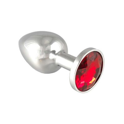 Metall-Anal Plug mit Kristall - Rot