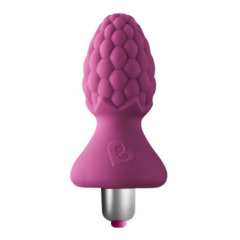 Rocks-Off Ass-Berries vibrierender Anal Plug - Himbeere