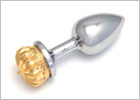 Plug anale Rosebuds - Corona d'oro (L)