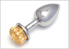 Plug anale Rosebuds - Corona d'oro (XL)