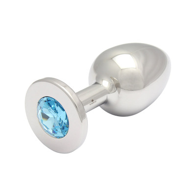 Rosebuds | Analplug mit hellblauem Swarovski Kristall | XXL