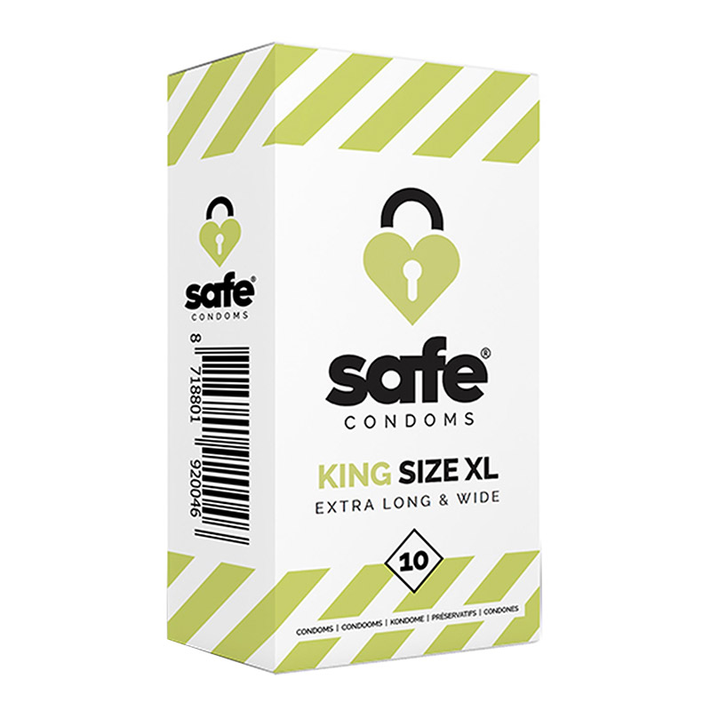 Safe King Size XL Extra Long & Wide - 10 Préservatif extra grand