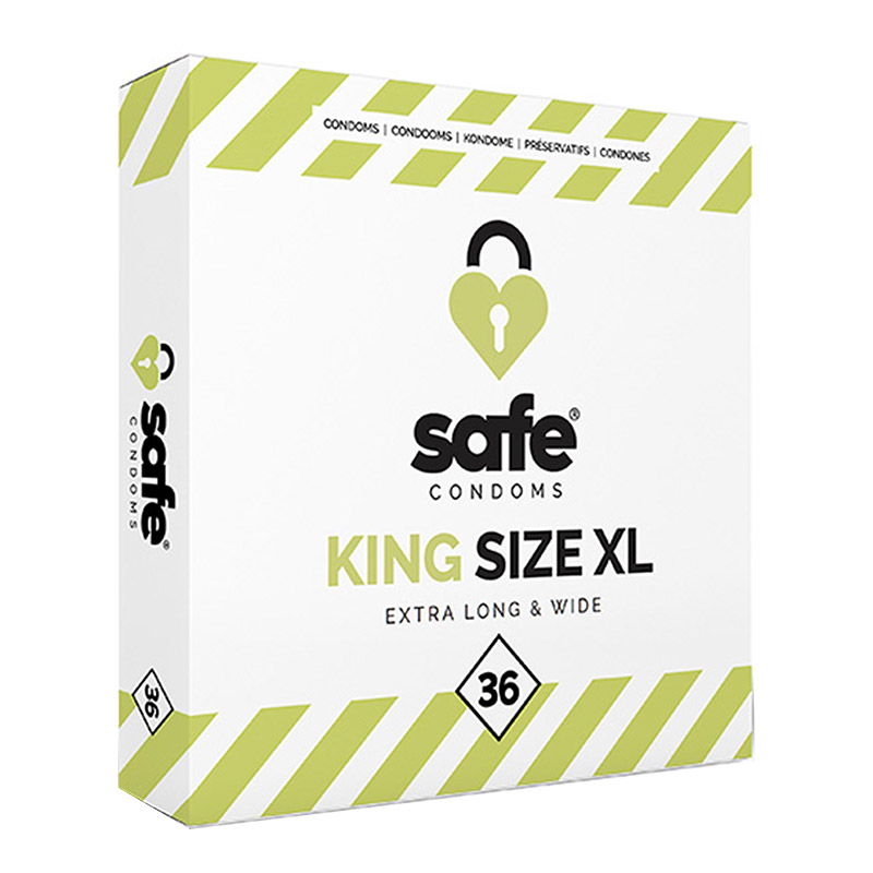 Safe King Size XL Extra Long & Wide - 36 Préservatif extra grand