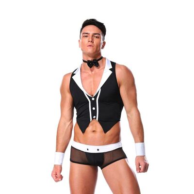 Saresia | Costume de majordome ultra sexy | Pour homme | 4 pièces
