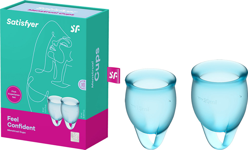Satisfyer Feel Confident - Menstrual cup (2 pieces) - Light blue