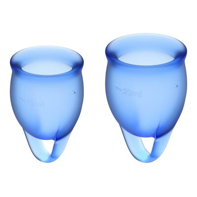 Satisfyer Feel Confident | Menstruationsbecher aus blauem Silikon