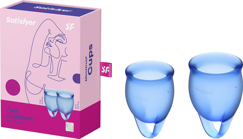 Satisfyer Feel Confident - Coupe menstruelle (2 pces) - Bleu