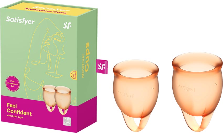 Satisfyer Feel Confident - Menstrual cup (2 pieces) - Orange
