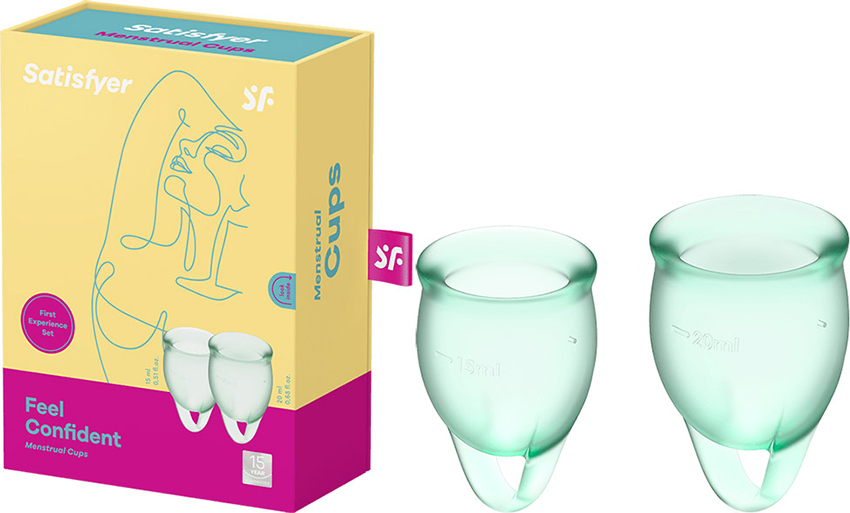 Satisfyer Feel Confident - Coupe menstruelle (2 pces) - Vert clair