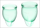 Satisfyer Feel Confident - Menstrual cup (2 pieces) - Light green