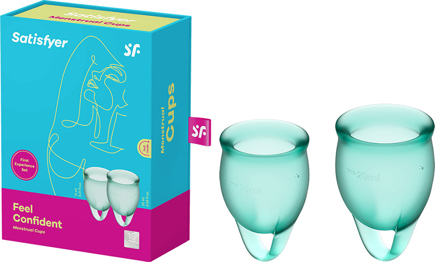 Satisfyer Feel Confident - Menstrual cup (2 pieces) - Dark green