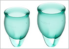 Satisfyer Feel Confident - Menstrual cup (2 pieces) - Dark green