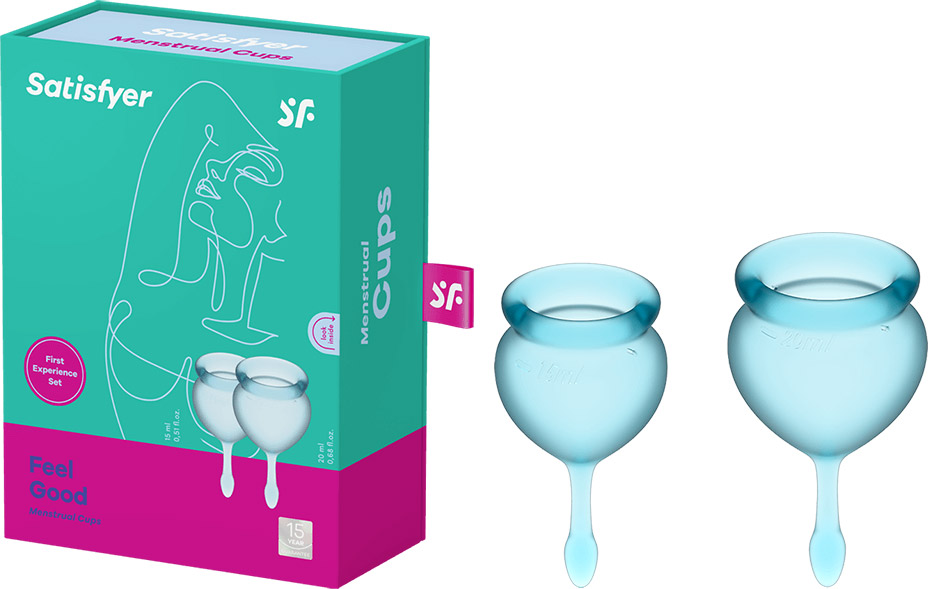 Satisfyer Feel Good - Coupe menstruelle (2 pces) - Bleu clair