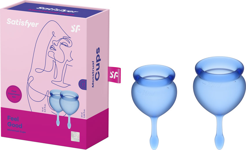 Satisfyer Feel Good - Coupe menstruelle (2 pces) - Bleu