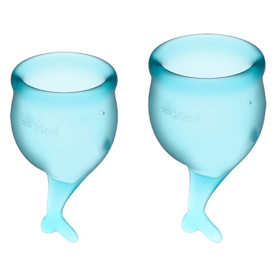 Satisfyer Feel Secure | Menstruationsbecher aus hellblauem Silikon