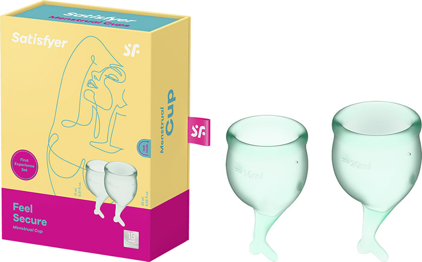 Satisfyer Feel Secure - Menstrual cup (2 pieces) - Light green