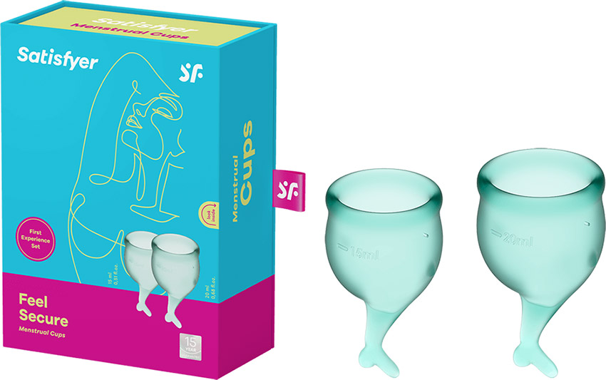 Satisfyer Feel Secure - Menstrual cup (2 pieces) - Dark green