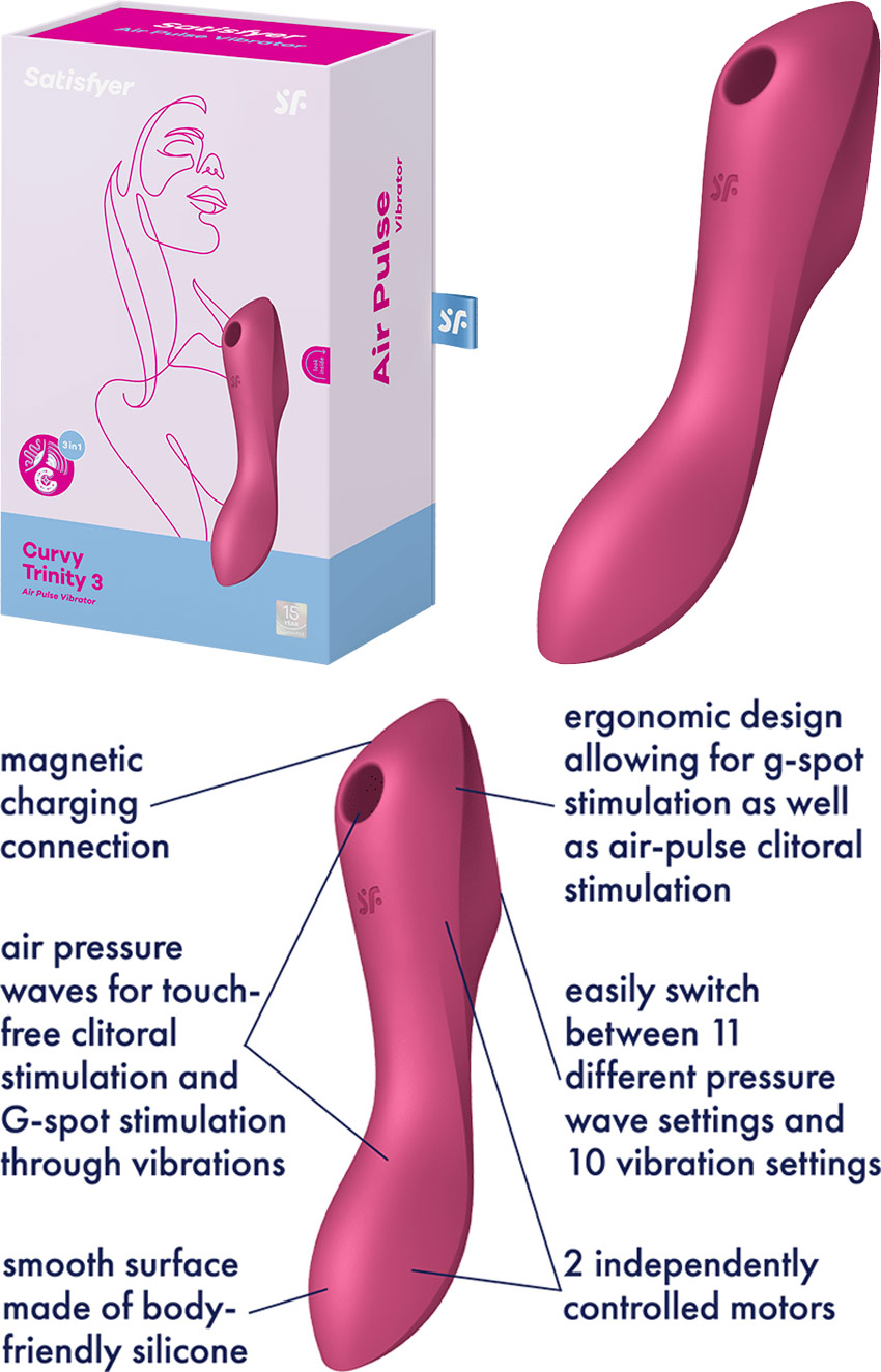 Satisfyer Curvy Trinity 3 - Vibratore e stimolatore clitorideo
