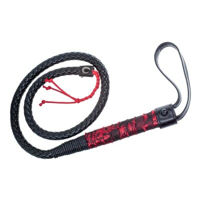 Scandal Bull Whip | Fouet tressé | Noir et rouge