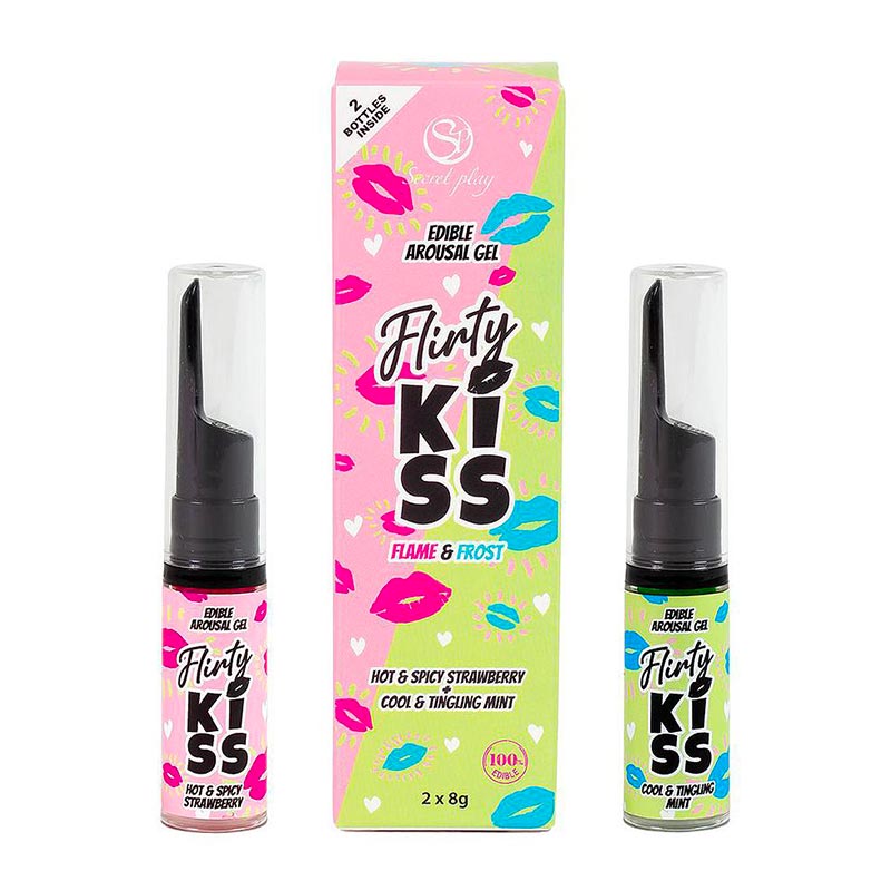 Secret Play Flirty Kiss Stimulating Gels - Strawberry & Mint - 2x 8 ml