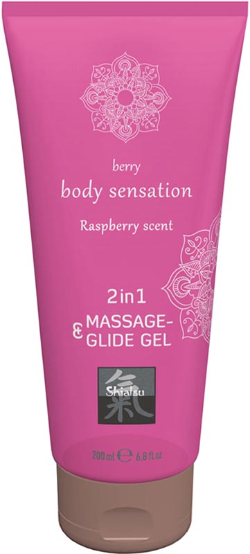 Shiatsu Raspberry 2 in 1 lubricant and massage gel - 200 ml
