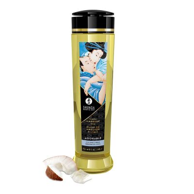 Shunga Adorable | Huile de massage érotique | Frissons de Coco