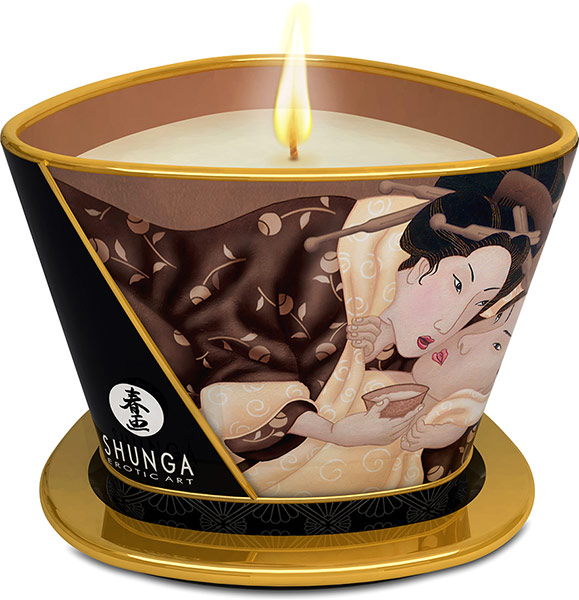Shunga Excitation Massage Candle - Chocolate - 170 ml