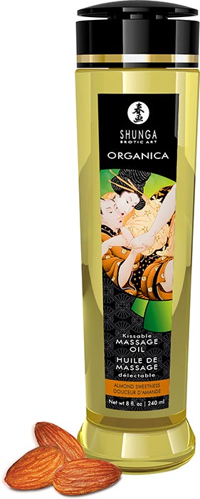 Olio da massaggio bio Shunga Organica - Dolcezza di mandorla - 240 ml
