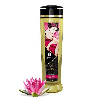 Shunga Amour | Huile de massage érotique | Coeur de Lotus | 240 ml