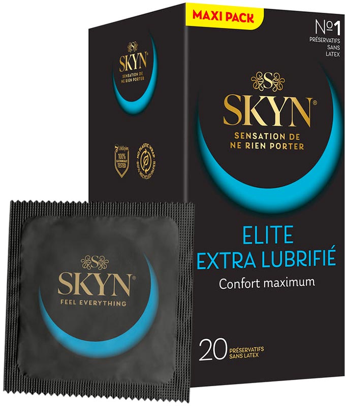 Manix SKYN Elite - Extra-lubrifiés - sans latex (20 Préservatifs)