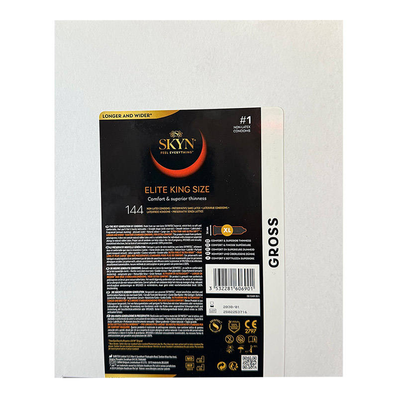 Manix Skyn Elite King Size (Grande Taille) - sans latex (144 Préservat