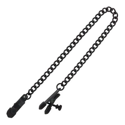 Spartacus Black Broad Tip | Pinces à seins avec chaîne noire