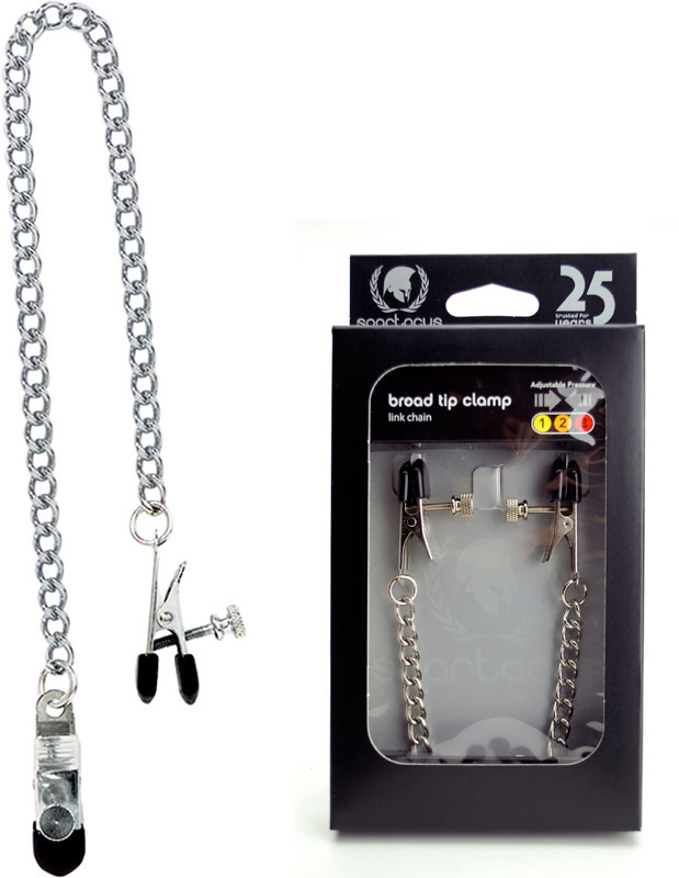 Spartacus Broad Tip Nipple Clamps with Link Chain